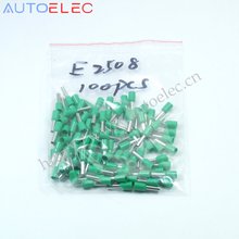 100pcs E2508 Ferrule Terminal Cord End Terminal AWG14 2.5mm Copper Brass Wire Copper Insulated Crimp Pin Connector tubeTerminals 2024 - buy cheap