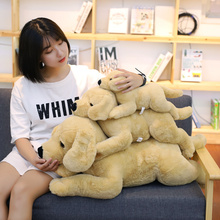 Muñeco de peluche de perro Labrador para niños, muñeco suave de simulación, regalo de cumpleaños 2024 - compra barato