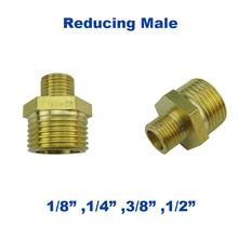 10pcs a lot GOGO Brass copper pipe fitting reducing male adapter 1/8 1/4 3/8 1/2 inch BSPP union metal connector air valve joint 2024 - buy cheap