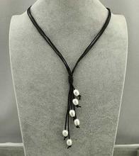 Ожерелье из натурального пресноводного жемчуга черного цвета 2024 - купить недорого