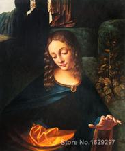 Pintura de la Virgen de las rocas, decoración del hogar pintada a mano de alta calidad, con detalle del louple, de Leonardo Da Vinci 2024 - compra barato