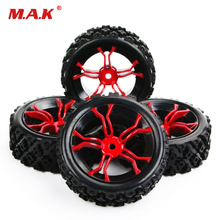 4Pcs/set 1/10 rubber rally tyre tires&wheel 6mm offset 12mm hex for HSP HPI RC 1:10 off road car MPNKR/PP0487 2024 - buy cheap