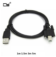 Кабель USB 2,0 A «папа»-USB 2,0 B «папа» Тип B, Кабель для принтера BM, дата, 1 м, 1,5 м, 3 м, 5 м с винтовым креплением на панели, коннектор для отверстий, 1 м, 1,5 м, 3 м, 5 м 2024 - купить недорого