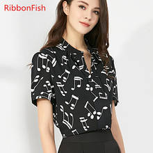 RibbonFish Women Spring Summer Style Chiffon Blouses Shirts Casual Striped Solid Long Sleeve V-Neck Blusas DD1312 2024 - buy cheap