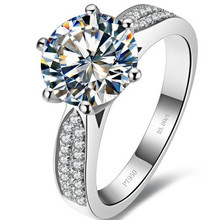 Splendid 3Ct Diamond Sterling 14K White Gold Jewelry Ring Classic Design Engagement Real 14K Wedding Rings for Women 2024 - buy cheap