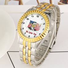 Unique USA President Donald Trump Men's Watch American Flag Sports Business Stainless Steel Quartz Gold Collectibles Wrist Watch 2024 - buy cheap