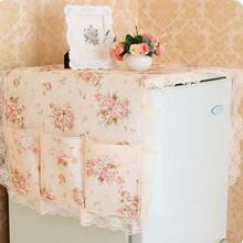 Кружевной Цветок пыльный холодильник крышка пасторального многоразового хранения мешок Органайзер один двухдверный холодильник пылезащитный чехол 2024 - купить недорого