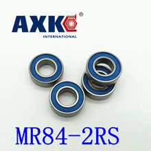 Axk-Rodamientos de bolas en miniatura, 10 Uds., Mr84-2rs 4x8x3 Mm, Mr84rs L840, cubierta de sello de goma azul, alta calidad, Abec-5 2024 - compra barato