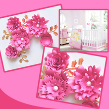 Handmade Cardstock Rose DIY Paper Flowers Leaves Set For Event Backdrops Nursery Wall Deco Baby Shower Girls Room Video Tutorial 2024 - buy cheap