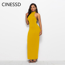 Женское облегающее платье CINESSD, классическое облегающее платье без рукавов с открытой спиной в европейском и американском стиле 2024 - купить недорого