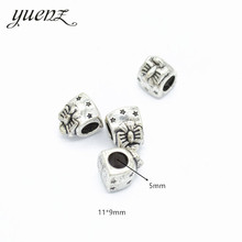 YuenZ-Cuentas espaciadoras de gran agujero, accesorios de joyería de encanto europeo, accesorios de bricolaje, Color plata antigua, 10 Uds., R117 2024 - compra barato