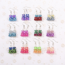 1Pair  Women Drop Earrings  Glitter Gummy Bear Crafts Multicolor Resin Charms Fashion Jewelry Diy Making 2024 - buy cheap