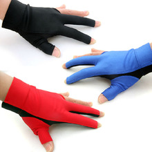 Nuevos guantes de billar de tela de Lycra guantes de billar de la mano izquierda de la piscina accesorios de billar de tres dedos azul/negro/rojo alto elástico 2024 - compra barato