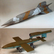 1:24 Germany V1/ V2 Missile 3D Paper Model Space Library Papercraft Cardboard House for Children Paper Toys(2  Missile ) 2024 - buy cheap