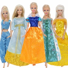 Vestido de contos de fadas 5 peças, alta qualidade princesa vestido saia diária casual festa de casamento roupas para boneca barbie acessórios 2024 - compre barato