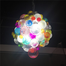 Bolas de vidro soprado mão colorida luz do candelabro para a decoração da arte 2024 - compre barato