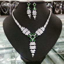Conjunto de joyas de novia de moda de SINZRY zirconia cúbica brillante conjunto de collar y pendientes para mujer 2024 - compra barato