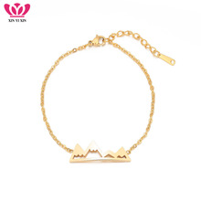 Gold Mountains Stainless Steel Charm Bracelets Bangles Silver Color Bracelets For Women Fashion Jewelry Party Gifts Wholesale 2024 - buy cheap