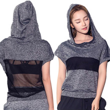 Sport Shirt Women Large size loose mesh fitness short-sleeved sports top running hooded quick-drying suit breathable Yoga Top 2024 - buy cheap