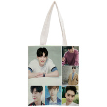 Custom Lee Jong Suk Tote Bag Reusable Handbag Women Shoulder Foldable Canvas Shopping Bags Customize your image 2024 - buy cheap