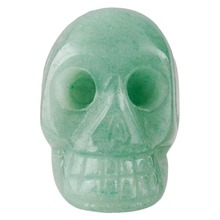 TUMBEELLUWA Aventurina verde tallada cráneo estatua curación Reiki bolsillo figurita espécimen 2024 - compra barato