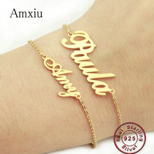 Amxiu 100% 925 Sterling Silver and Stainless Steel Bracelets Custom Any Name Bracelet For Women Friends Lovers Jewelry 2024 - buy cheap