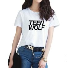 Camiseta feminina estampa letras lobo, camiseta feminina estética grunge 2024 - compre barato