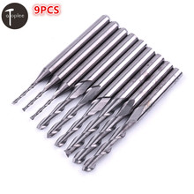 9PCS 3.175 Diameter Carbite Spiral Router End Mill Cutter Tools 1mm - 2.5mm Blade 2Flute CNC Cutting Milling Cutters Bits 2024 - buy cheap