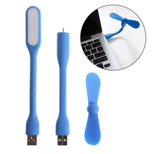 Creative USB Fan Flexible Portable Mini Fan and LED Light Lamp For Xiaomi Power Bank & Notebook & Computer Summer Gadget2 2024 - buy cheap