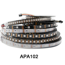 Умная светодиодная Пиксельная лента APA102 1 м/3 м/5 м, 30/60/144 светодиодов/пикселей/м, IP30/IP65/IP67, данные и часы, отдельно DC5V 2024 - купить недорого