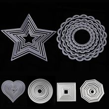 Praça Redonda Quadro de Estrelas de Metal Corte Morre Stencils para Scrapbooking álbum de fotos Decorativo DIY Cartão de Papel Molde de Estampagem 2024 - compre barato