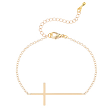 Kinitial 30Pcs Fashion Sideways Cross Bracelet Cool Faith Christian Cross Bracelet Tiny Horizontal Cross Bracelets Jewelry 2024 - buy cheap