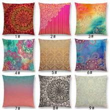 New Exotic Art Colorful Flower Gorgeous Floral Doodle Geometry Mandala Coral Paisley Pattern Cushion Cover Sofa Pillow Case 2024 - buy cheap