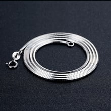 50 CM 20 Inches Men Necklace Sterling Silver 1.5MM Snake Chain Solid 925 Necklace White Gold Color 2024 - buy cheap