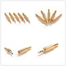 High Quality 1/5/10pcs/lot Gold plated 3.5mm plug RCA Audio Connector  TRS audio plug 3.5 jack Stereo Headset  Headphone 2024 - buy cheap
