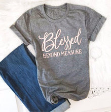 Blessed Beyond Measure T-Shirt Funny Christian Slogan Cotton Tee Casual Stylish Vintage Bible Verse Tumblr Tops Gift Camisetas 2024 - buy cheap