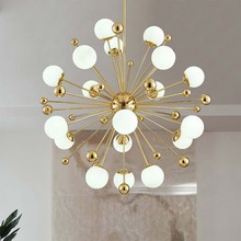 Nordic LED gold pendant light post-modern creative dandelion hanglamp white glass ball dining room kitchen suspension luminaire 2024 - buy cheap