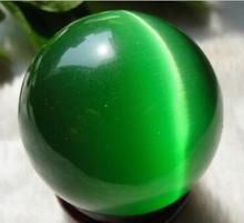 Sell Asian Quartz Green Cat Eye Crystal Healing Ball Sphere 60MM + Stand 2024 - buy cheap