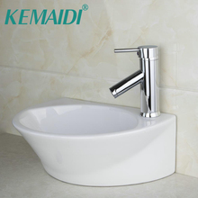 Kemaidi-conjunto de pia de banheiro em cerâmica, retangular, de alta qualidade, com torneira cromada, torneiras misturadoras 2024 - compre barato