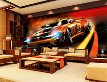 Custom 3D Photo Wallpaper Red Car Picture Wall Mural Kids Bedroom Sofa Wall Decoration 3D Silk Wall Paper Wallcoverings 2024 - buy cheap