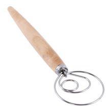 Batedor de massa de pão diy 1 peça, utensílio para bater massa, ovos, misturador, 13 modos de madeira de carvalho, mixer de aço inoxidável 2024 - compre barato