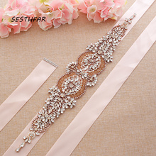 Sandália cinto de casamento cristal cinto artesanal ouro rosa diamante cinto de noiva para vestido acessórios 2024 - compre barato