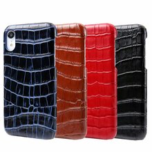 Genuine Leather Back Case For iPhone 7 8 Plus Cover Luxury Crocodile Pattern Phone Back Cover Cases For iPhone XR XS MAX X Case 2024 - buy cheap