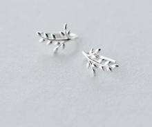 Women's 1Pair 100% Real. 925 Sterling Silver jewelry Branch Olive of Leaf ear Earrings GTLE1371 2024 - buy cheap