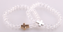 MOODPC Hot Sale White crystal glass beads with Cross charm bracelets women stretch Bracelet 2024 - buy cheap
