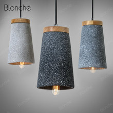 Vintage Cement Pendant Lights Modern Led Wood Hanging Lamp for Dining Room Kitchen Light Fixtures Industrial Lamp Loft Decor 2024 - buy cheap