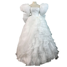 2017 Movie Enchanted Princess Giselle Cosplay costume Adult women Halloween costumes White Party gown fancy Giselle Dress custom 2024 - buy cheap