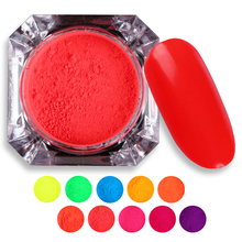 LEMOOC 2g/Box Neon Phosphor Nail Pigment Glitter Nail Art Powder Chorme Dust  Nail Art Decorations 5 Colors Available 2024 - buy cheap