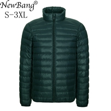 Newbang jaqueta masculina ultraleve de inverno, corta-vento de penas com gola alta, quente e fina 2024 - compre barato