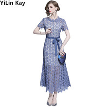 Женское кружевное платье YiLin Kay, Элегантное летнее платье с вырезами и шнуровкой на заказ, 2019 2024 - купить недорого